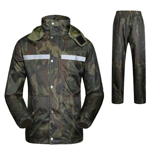 Reflective Waterproof Polyester Camo Rain Suit | Men's Rain suit-Fulbag