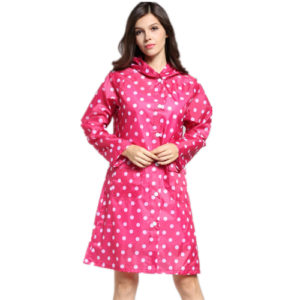 Dot Printing Women’s Long Raincoat- FB18032