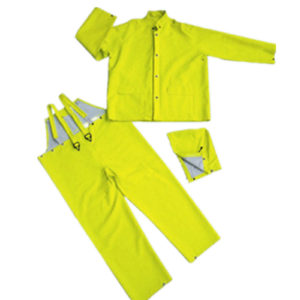 Bib-Style Rain Pants with Suspenders,3-Piece Rain Suit Yellow-FB18045